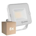 Confezione Multipack 8x Ledvance Proiettore LED Compatto Bianca 20W 2000lm 100D - 840 Bianco Freddo | IP65 - Simmetrico 